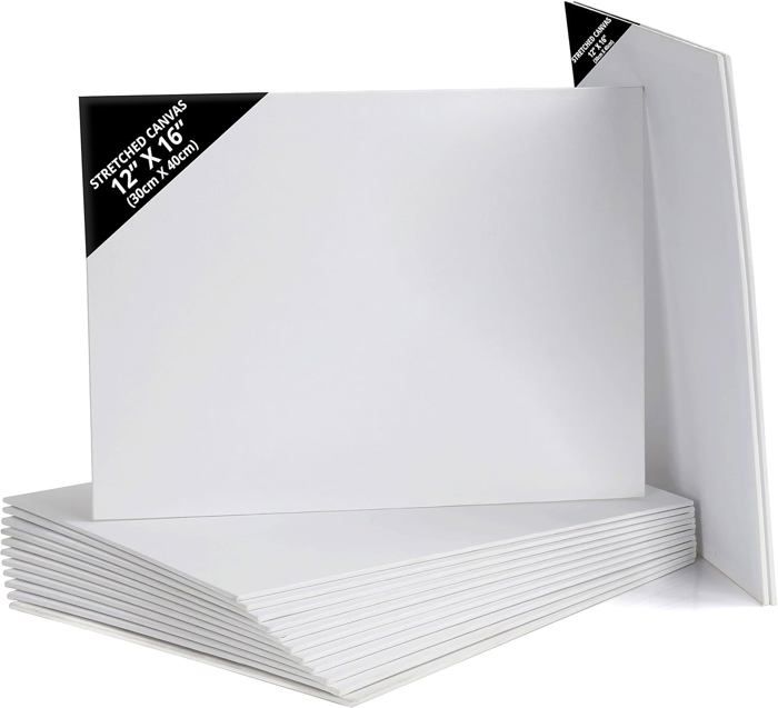 Lot De 6 Toiles à Peindre Pré-étirées - Formats 30x20 Cm, 20x15 Cm, 15x10 Cm En Coton Sans Acide - 8