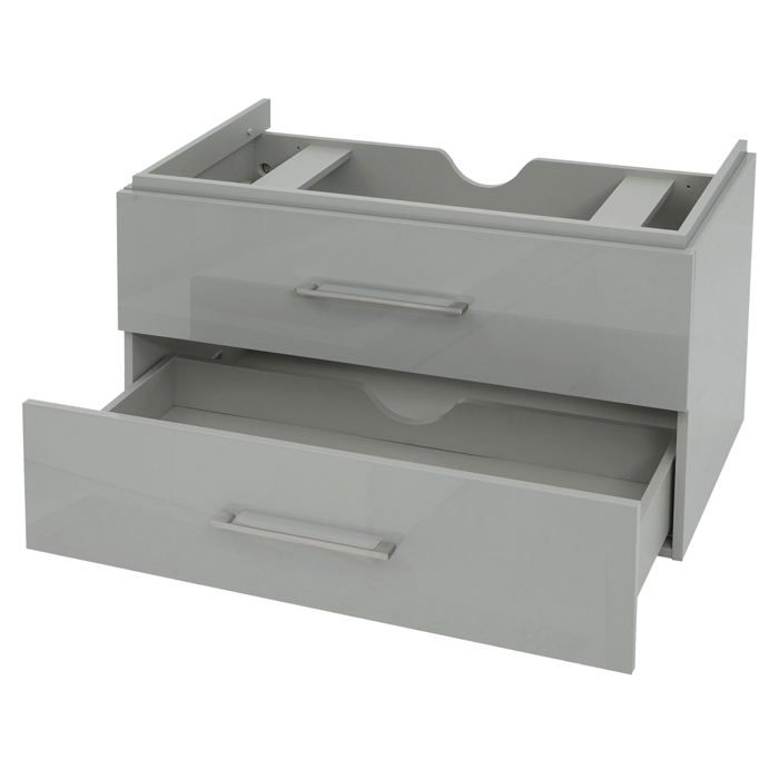 Meuble sous lavabo meuble de salle de bain MDF brillant gris 04_0007849 Meuble sous lavabo meuble de salle de bain MDF brillant gris 04_0007849