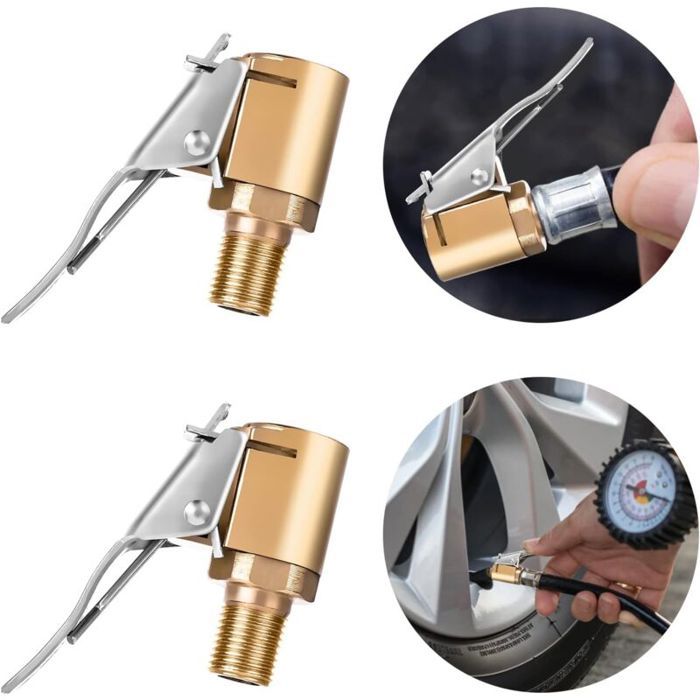 Adaptateur De Valve De Pneu Avec Purgeur D'air - 2 Pièces Laiton - Pour Gonflage Facile - 8mm