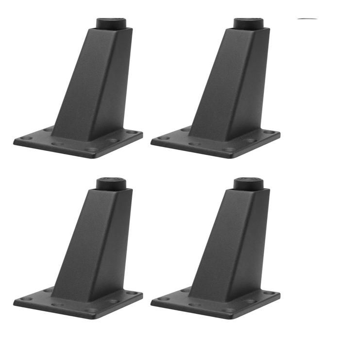 Pieds de support - Alliage daluminium - Réglables - Convient pour cuisines tables étagères armoires canapés - Noir - Lot de 4