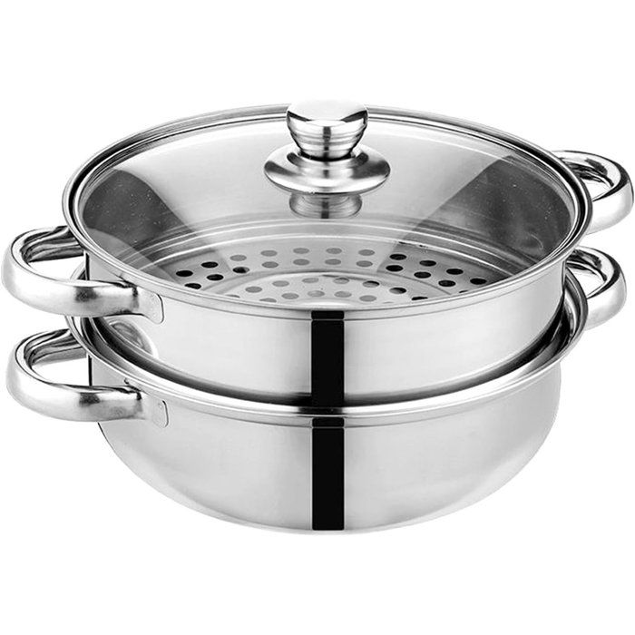CuitVapeur Acier Inox 28cm 2 Étages, Marmite Santé Induction Couvercle — free download