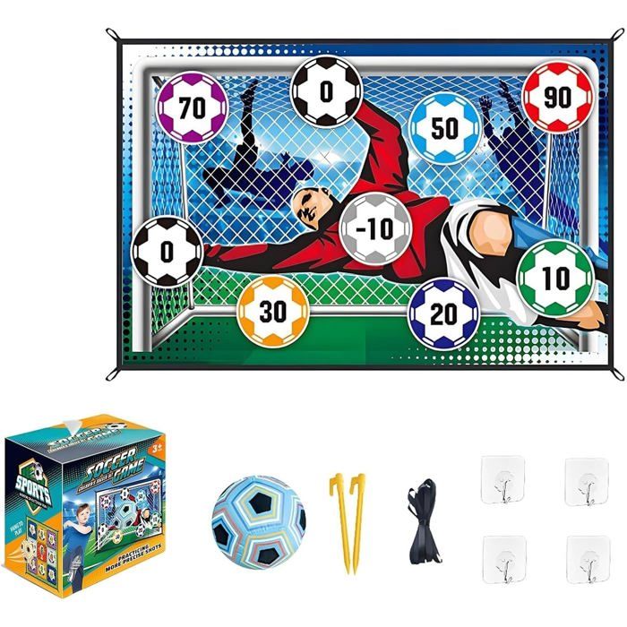 Jeu de précision de Football avec cibles Buts Pliables for intérieur/extérieur et 1 Ballon Coordination œil-Main(150 * 100cm)