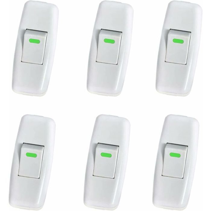 Interrupteur en ligne - Unbrand - Lot de 6 pièces - Dimensions 64 5x25 6x21 mm - Plastique ABS durable