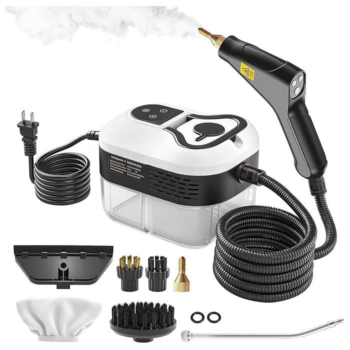 Nettoyeur vapeur à main puissant de 2500 W — Chauffage rapide en 15 s et vapeur haute pression — 6 niveaux de réglage pour un