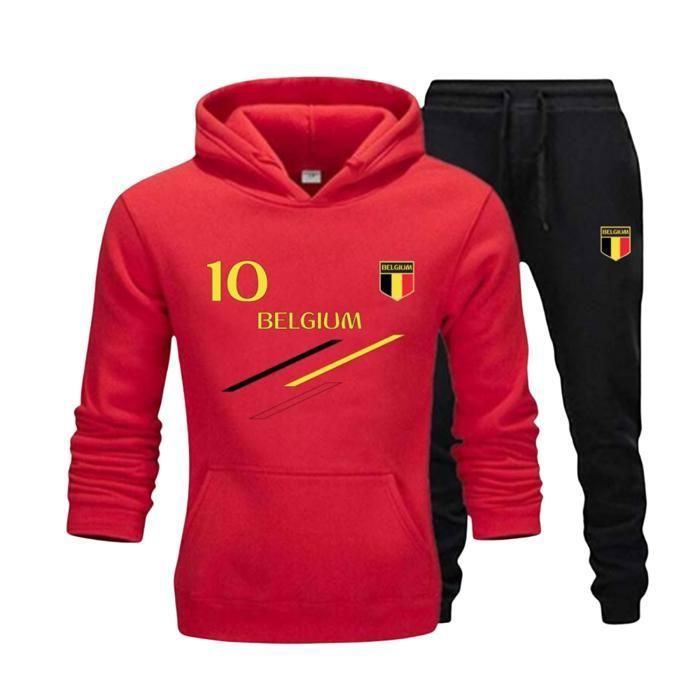 Jogging Homme Football – Style Belgique – rouge et noir - Rouge