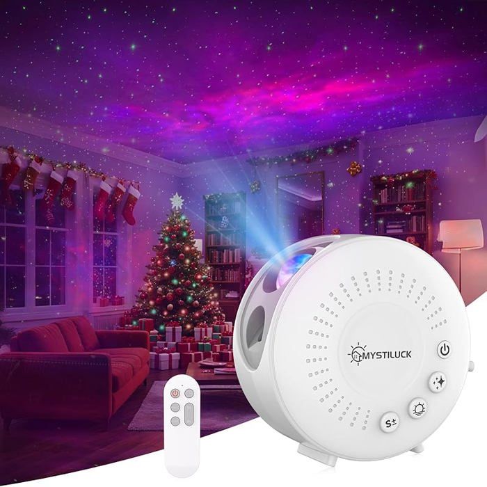 Projocteur de Ciel Étoilé LED - Veilleuse Galaxie Lampe de Nuit avec Minuterie Télécommande Modes de Lumière Blanc