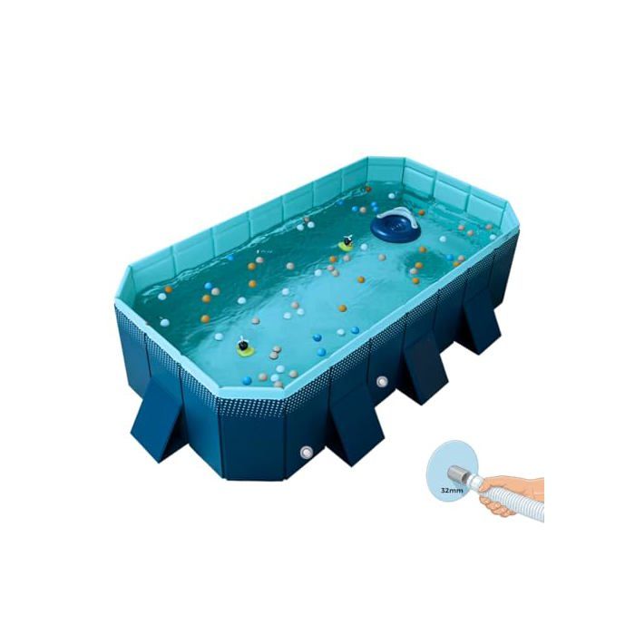 Piscine pliable - BEST DIRECT - Foldable Pool - 348 L - Prof. 45 cm - Bleu