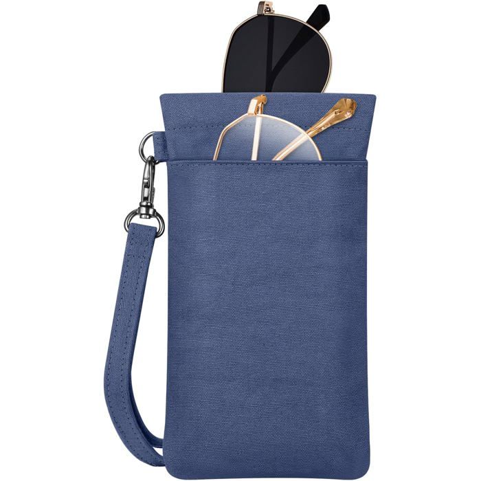Étui À Lunettes Souple Pour 2 Lunettes-Double Pochette Lunettes De Soleil Avec Main-Bracelet Détachable Portable Pour Femme Homme