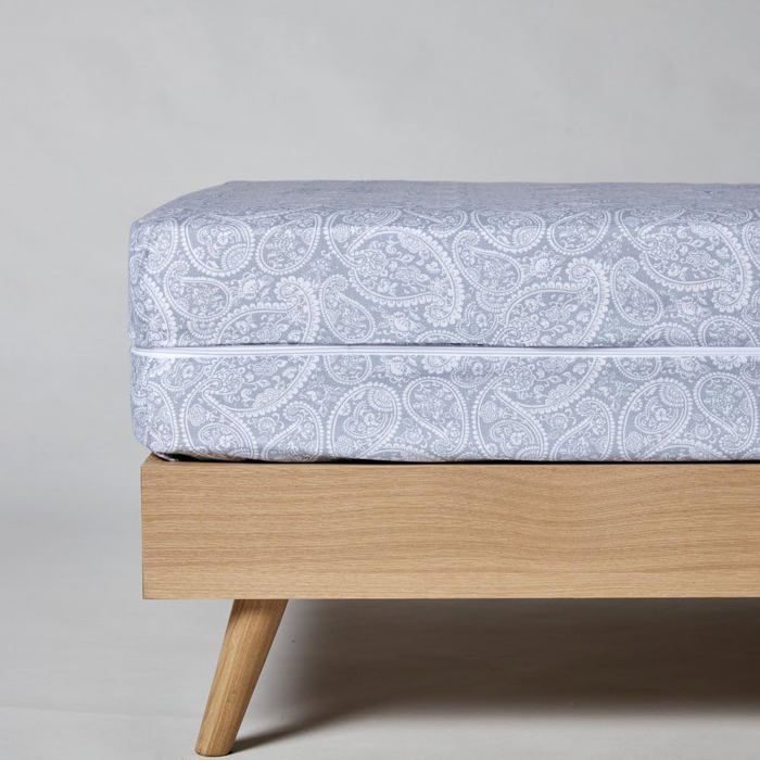 Matelas En Cachemire Gris Imprimé. - (Gris - 90X190 Cm.)