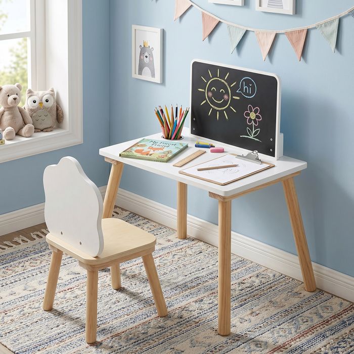 Ensemble Table Enfant et Chaise-COSTWAY-Tableau Noir Chaise Nuage Table dActivité pour Dessiner Jouer Bureau Bébé en Bois 3 Ans Ensemble Table Enfant et Chaise-COSTWAY-Tableau Noir Chaise Nuage Table dActivité pour Dessiner Jouer Bureau Bébé en Bois 3 Ans