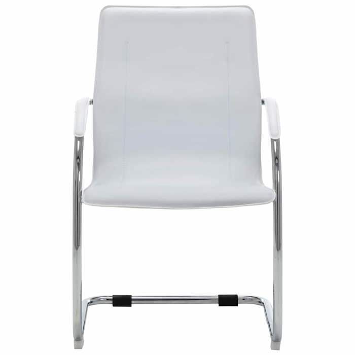 Magnifique Chaise de bureau cantilever Blanc Similicuir poids: 8.95kg LL3928 Magnifique Chaise de bureau cantilever Blanc Similicuir poids: 8.95kg LL3928