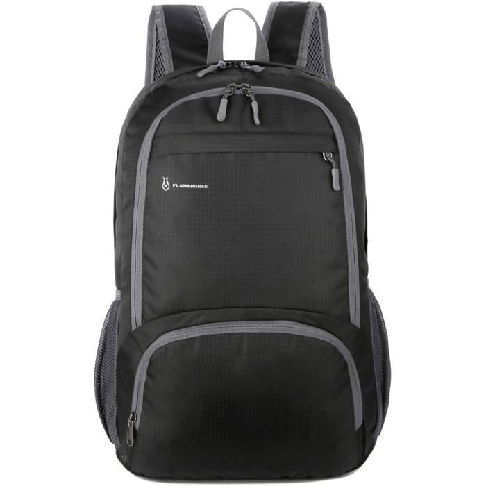 30L Sac À Dos Imperméable Pliable Haute Capacité Ultralight Robust Pour Randonnée Camping Voyage Outdoor Hommes Femmes (noir)