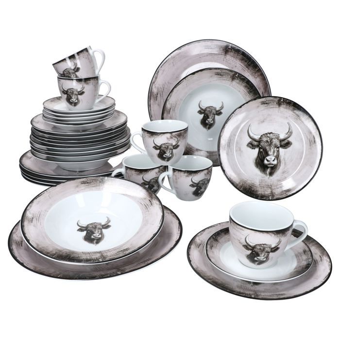 MamboCat 30 pièces de service combiné TORO pour 6 personnes en porcelaine MamboCat 30 pièces de service combiné TORO pour 6 personnes en porcelaine