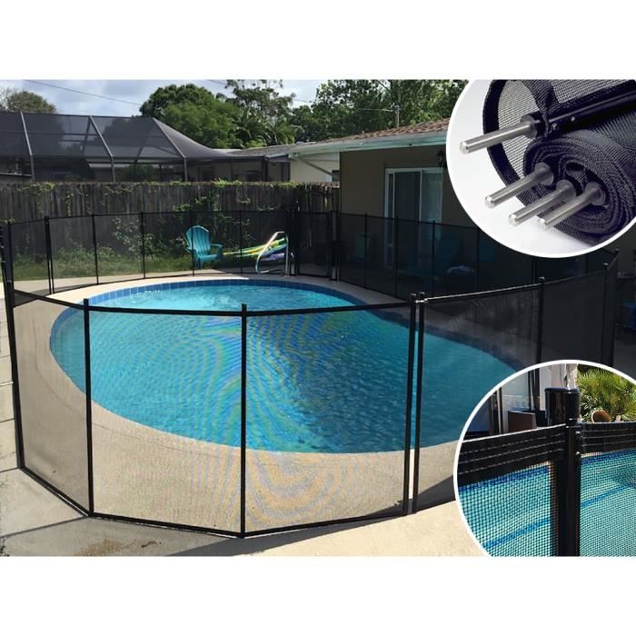 Kit barrière piscine souple PROTECT ENFANT Noire PROTECT ENFANT piscine  7x3m (8 modules) - Cdiscount Jardin