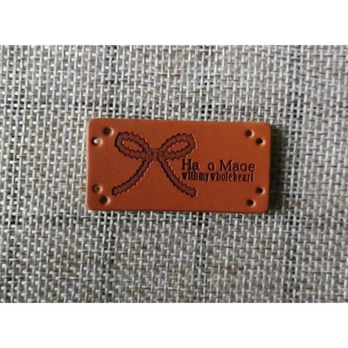 AAED 50 Pièces Étiquettes en Cuir Faites à La Main, Étiquettes