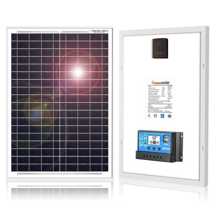 Kit Panneau Solaire 20W Portable IP65 Monocristallin + USB 5V/12V – Camping & Urgence