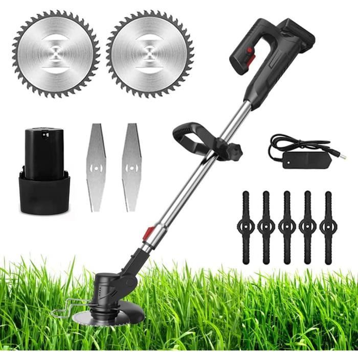 Débroussailleuse Sans Fil 4 En 1 Avec 2 Batteries 4,0Ah - Tête Brosse, Bobine, Roues, Coupe 30cm Pour Makita