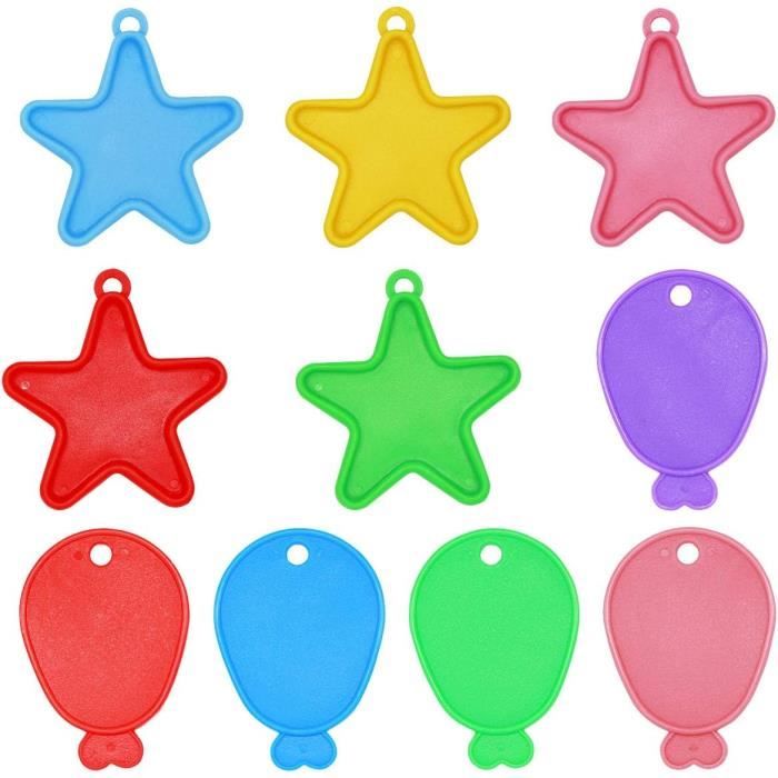 20 Pièce Poids Pour Ballon Helium,Poids Ballon Colorés En Plastique,Poids  Ballon Helium Sol En Forme De Poids Et Étoile Ac[u8482] - Cdiscount Maison