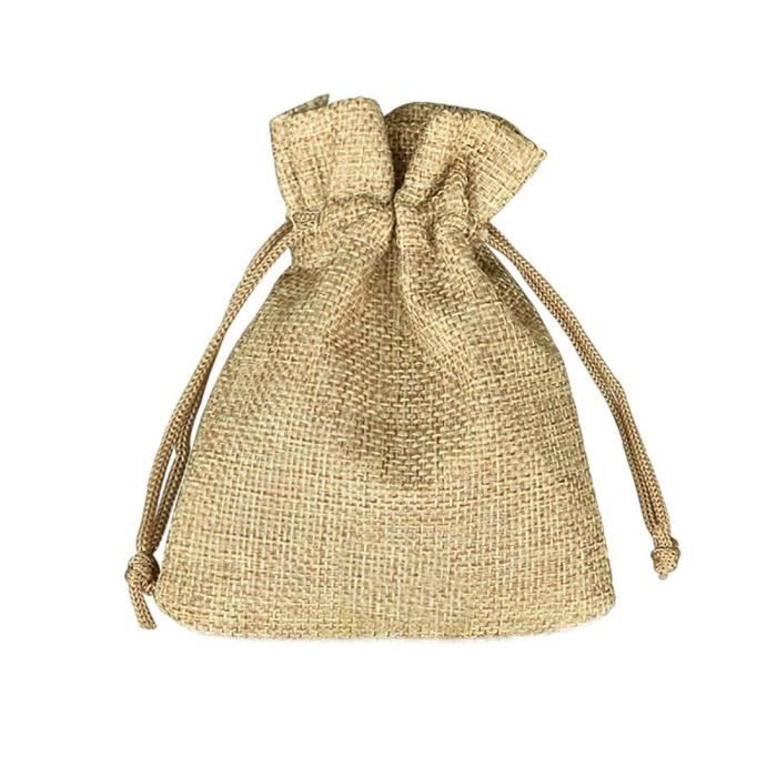 50Pcs Sachet à Dragées Toile de Jute avec Cordon de Serrage Sacs