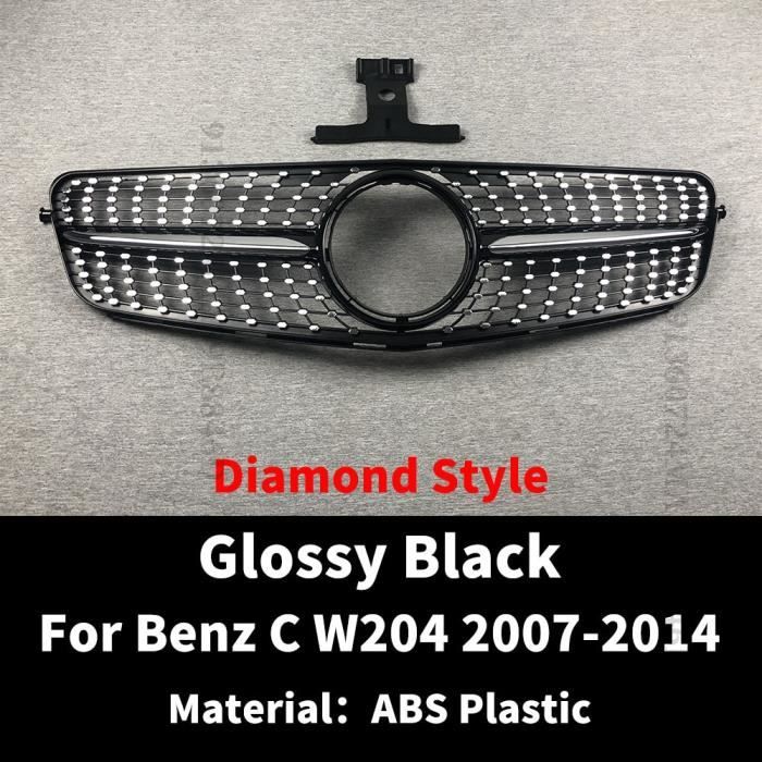 Diamant Noir Brillant - Calandre de Pare-Choc Avant pour Mercedes Benz C W204 C43 2007-2014 C180 C200 C250 C3
