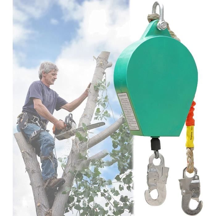 Antichute Automatique Rétractable 10m - Certifié, Charge 150kg - Pour Toiture, Travaux Hauteur, Chantier