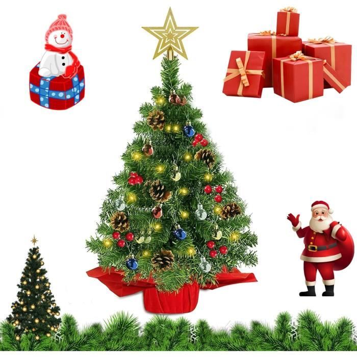 Sapins De Noel Artificiel 60 Cm,Mini Sapin De Noël Arbre De Noël De