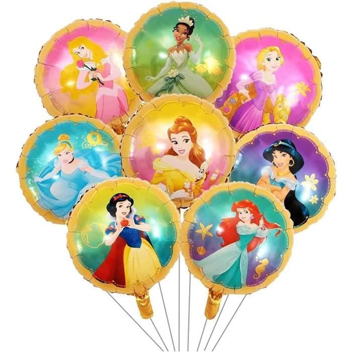 Princesse Foil Ballons, 8Pcs princesse ballons en aluminium