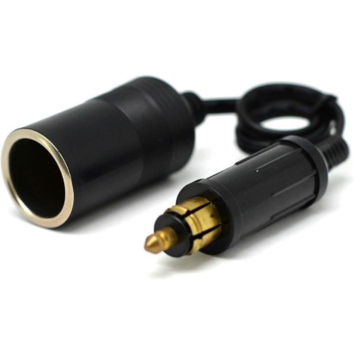 Adaptateur DIN Hella Vers Allume-cigare 12V-24V - Câble 30 Cm, Avec Capuchon Protecteur, Pour Motos Et Véhicules - 7