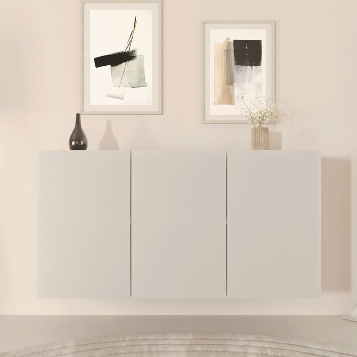 Buffet suspendu 3 portes 160x36x60 cm blanc - DALLYN