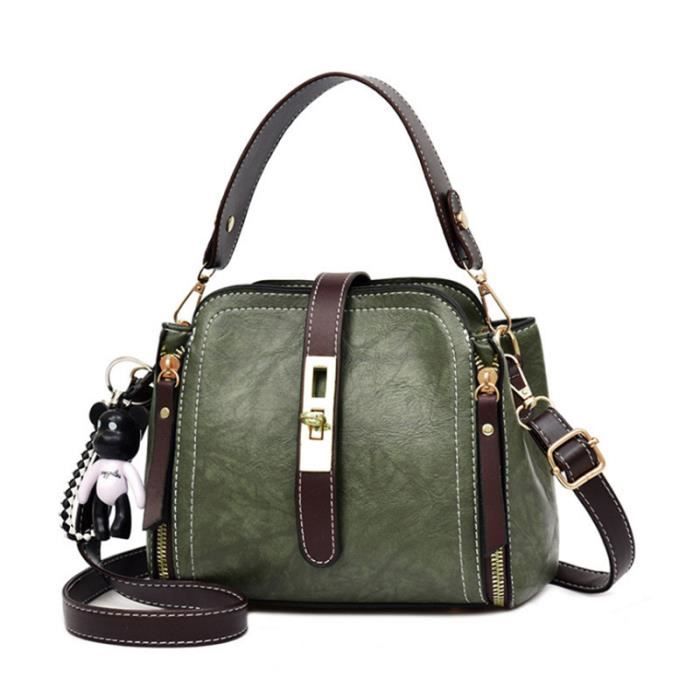 Sac à Main Bandoulière GAP Femme - Tissu Vert, Occasion En Bon état, Doublure Tissu