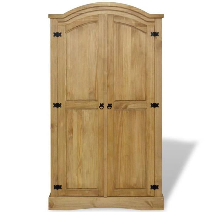Armoire Garde-robe Pin mexicain - Corona - Gamme Corona 2 portes - Marron