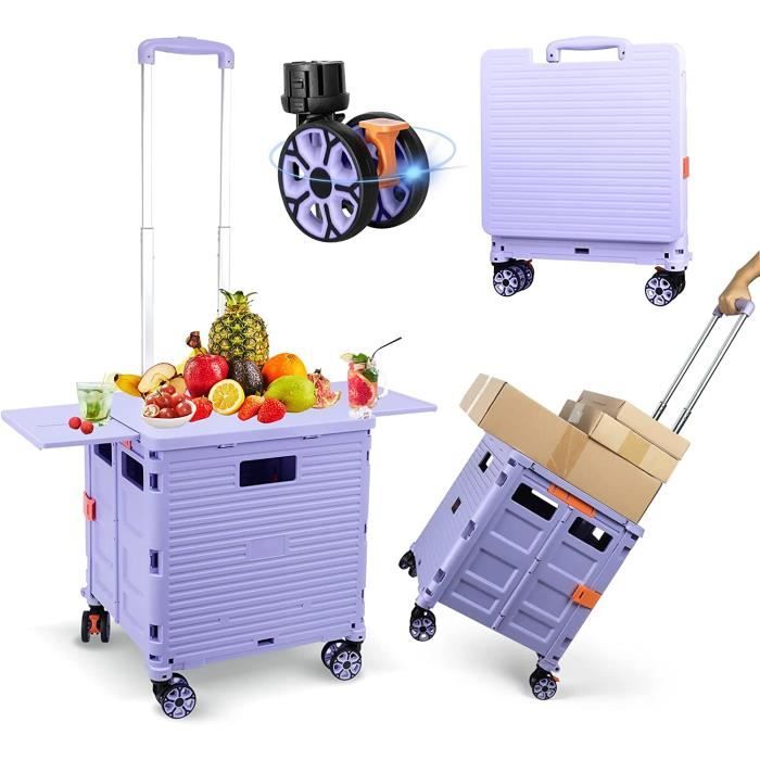 Chariot de courses pliable avec 2 roues pour courses, courses, linge (couleur : A)[496