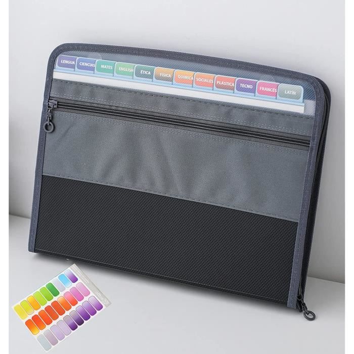 Classeur Extensible Vintage 13 Poches A4 Avec Fermeture Éclair - Organiseur Partitions Et Documents