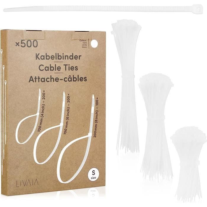 Attaches Câbles (Colliers De Serrage) Nylon - Noirs & Blancs/Naturels - Différentes Tailles & Quantités