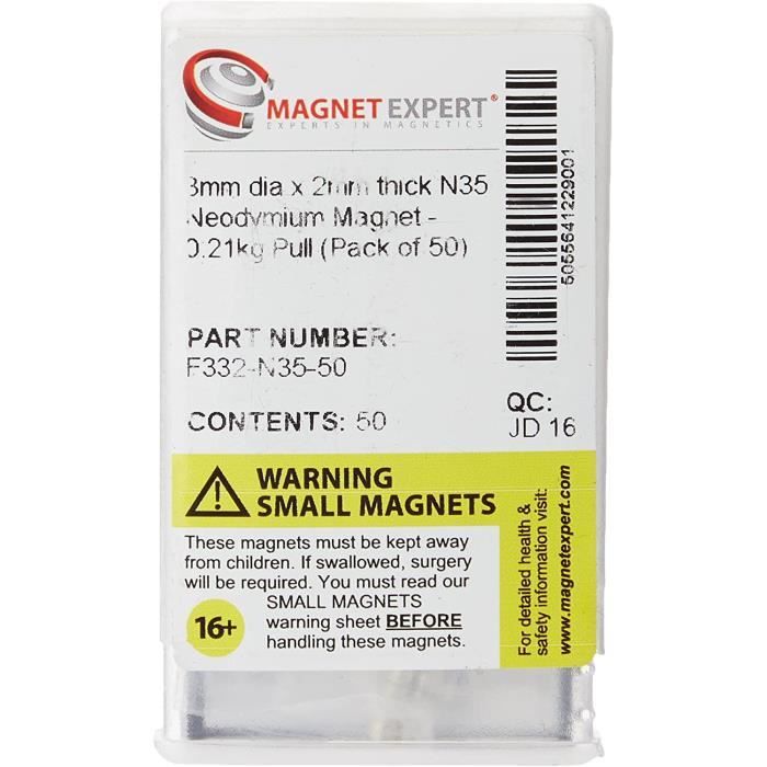 Aimants Néo 50x10x1,5mm - 3,6kg De Force, Pack De 10 Pour Bricolage, Modélisme, Textile