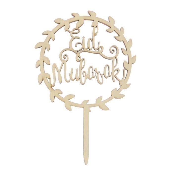Deco Eid Mubarak Gateau Eid Al Fitr Decoration De Gateaux Cake Topper En Bois Aid Moubarak Ramadan Musulman Isl Z Cdiscount Maison