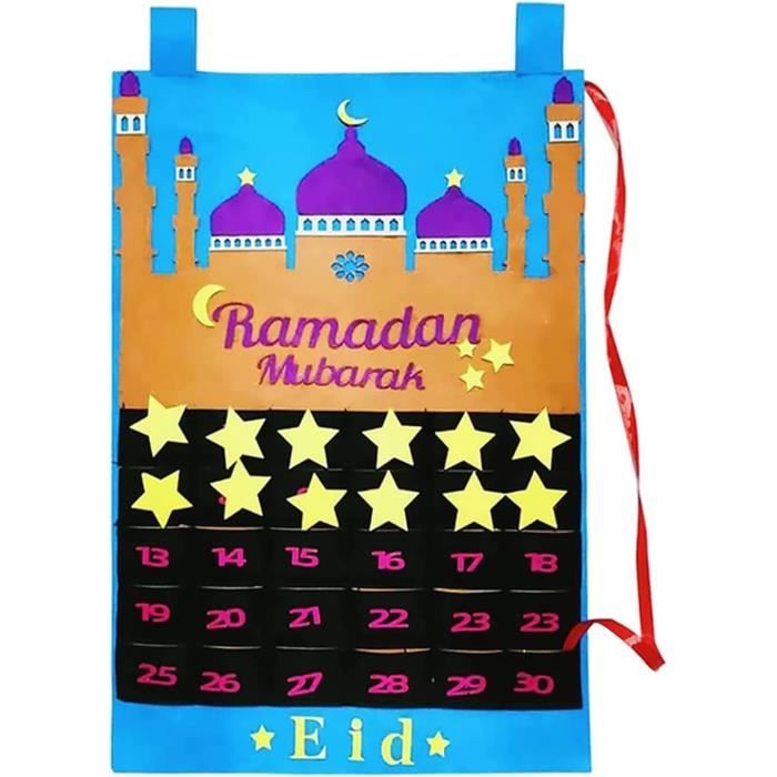 Ramadan Calendrier de l'Avent avec poches pour enfants, cadeaux de l'Aïd  Mubarak - Décoration Ramadan - Cdiscount Beaux-Arts et Loisirs créatifs