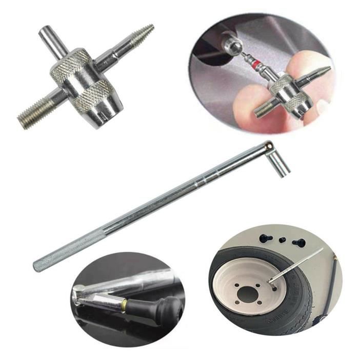 Kit 7 Pièces Réparation Valves Pneus - Outil Démontage TR414, Pour Voiture, Moto, Vélo, Camion
