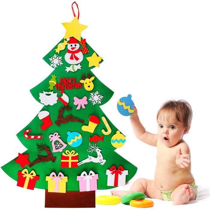 Sapin de Noël Feutrine, Sapin de Noël Réutilisables avec LED lumières