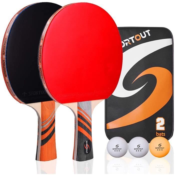 Set De Ping-pong 5 Pièces Delta – 2 Raquettes + 3 Balles, Adulte, Neuf