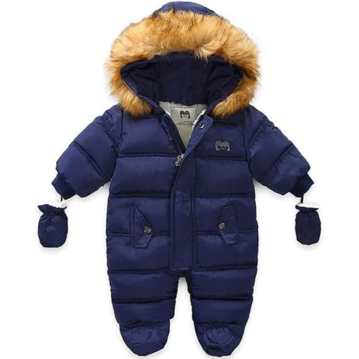 Combinaison de Neige Fille Garçon Doudoune à Capuche + Pantalons de Ski  Enfant 2PCS Ensemble de Ski Bébé Manteau de Duvet Pantalon de Neige Hiver