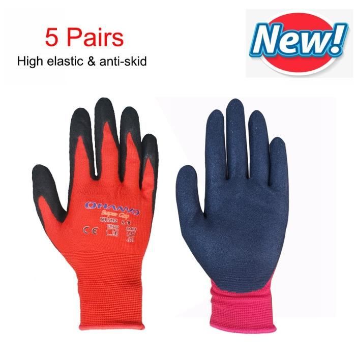 24 paires de nouveau rouge Nitrile enduits gants de Travail Tailles 7-10 24 paires de nouveau rouge Nitrile enduits gants de Travail Tailles 7-10