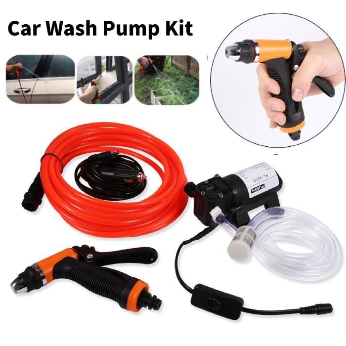 Kit de pistolet de pulvérisation de pompe eau de laveuse voiture électrique 12V 