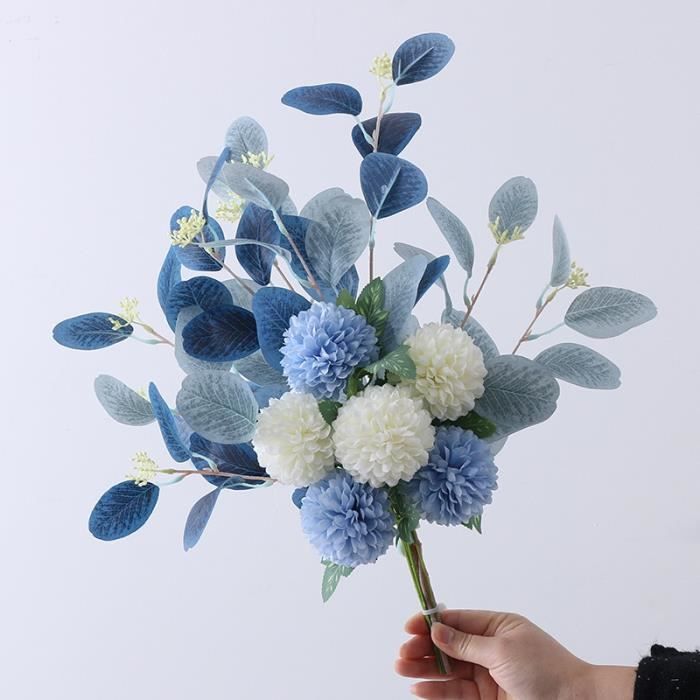 Bleu blanc - Fleurs artificielles en soie de style nordique, Bouquet  d'anémone de mariage blanche, Scrapbook, - Cdiscount Maison