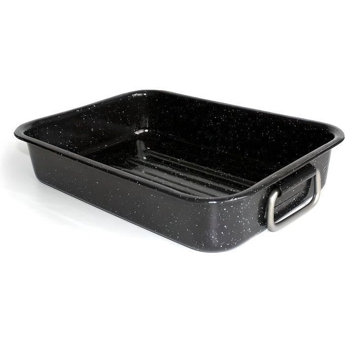 beka plat a four rectangulaire kitchen roc - 32 x22 cm - noir