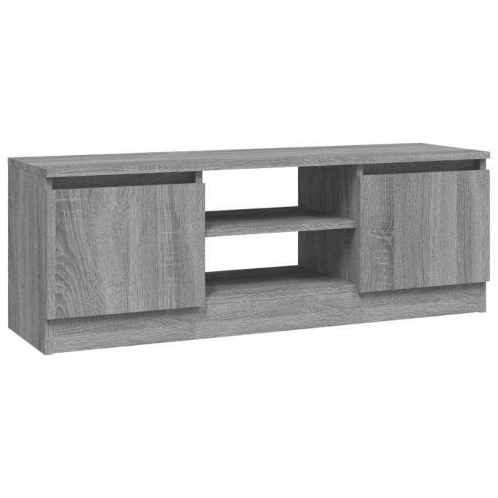 BET Meuble TV avec porte Sonoma gris 102x30x36 cm BET9472646058928