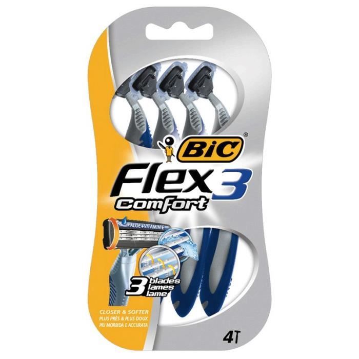 BIC Flex 3 Comfort Rasoirs Jetables 3 Lames 4 unités - Cdiscount Au ...