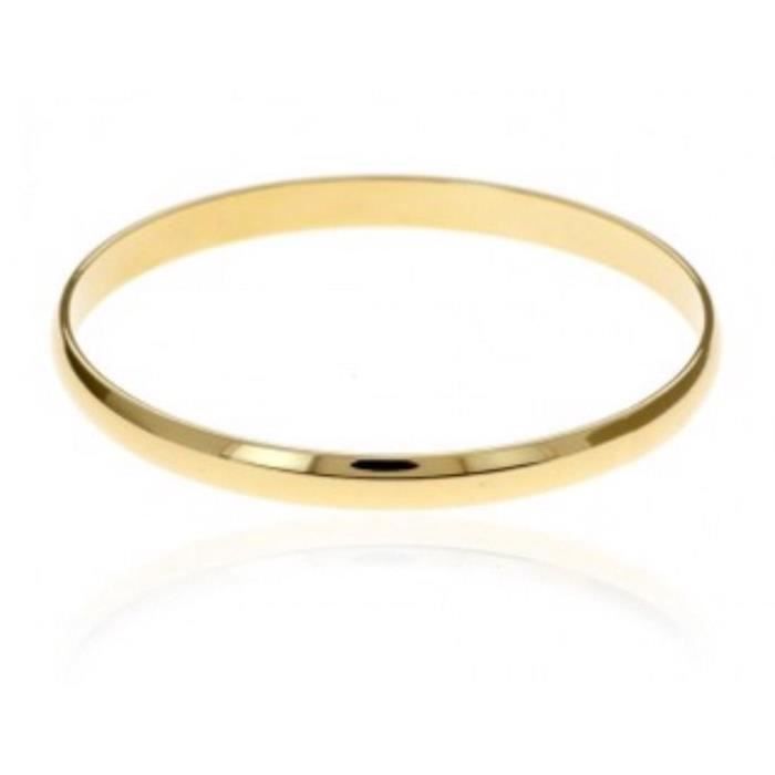 Bracelet Jonc Rigide Plaqué Or 18 Carats - 62 Mm - Pour Femme - Neuf Avec étiquettes