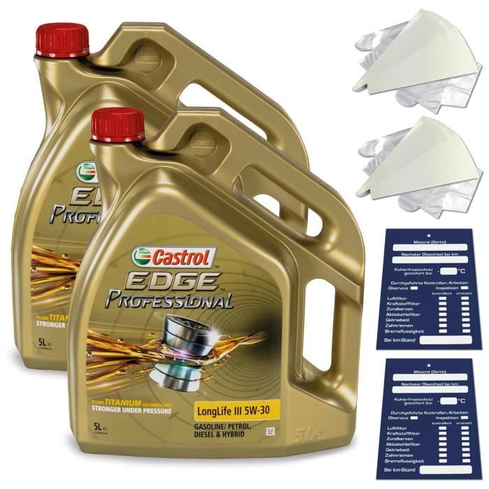 10 litres d'huile moteur Castrol Edge Prof. Longlife 3 III 5W30