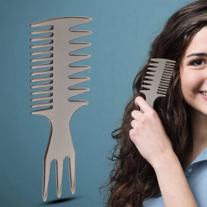 Peigne De Massage Cheveux Bois Avec Dents Larges Pour Stimulation Du